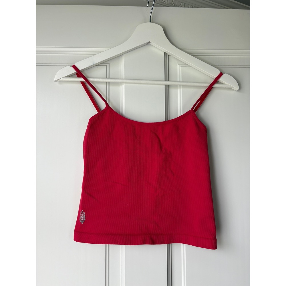 Free People FP Movement Tank Top XS/S Red Happiness Runs Ribbed Seamless Cami - Picture 2 of 6
